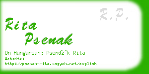 rita psenak business card